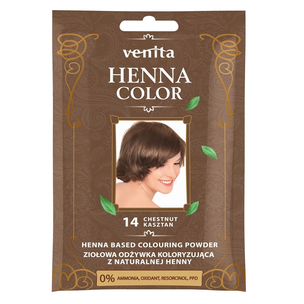 Venita, Henna Color, odżywka koloryzująca, saszetka, 14 Kasztan, 30 g