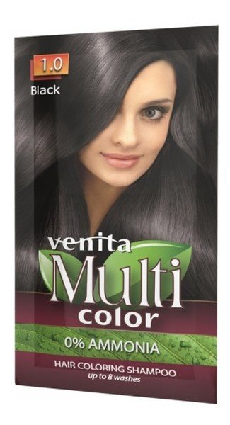 Zdjęcia - Szampon Venita Multi Color, Saszetka Koloryzująca, 1.0 Black, 40g