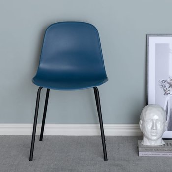 Venture Home Krzesła Arctic, 2 szt., plastikowe, czarno-niebieskie - Venture Home