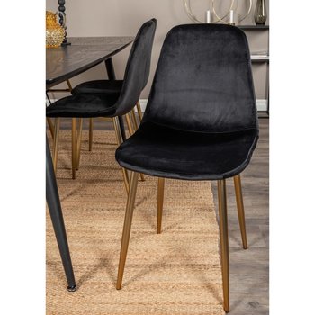 Venture Home Krzesła Polar, 2 szt., aksamitne, czarno-mosiężne - Venture Home