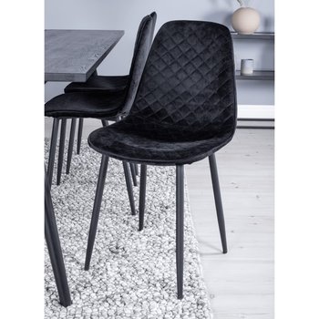 Venture Home Krzesła Polar, 2 szt., aksamitne z przeszyciami, czarne - Venture Home