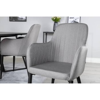 Venture Home Krzesła stołowe Comfort, 2 szt., poliester, czarno-szare - Venture Home