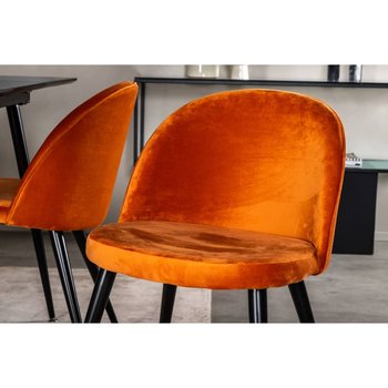 Venture Home Krzesła Velvet, 2 szt., aksamitne, czarno-pomarańczowe - Venture Home
