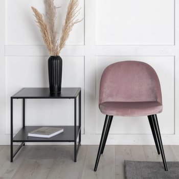 Venture Home Krzesła Velvet, 2 szt., aksamitne, czarno-różowe - Venture Home