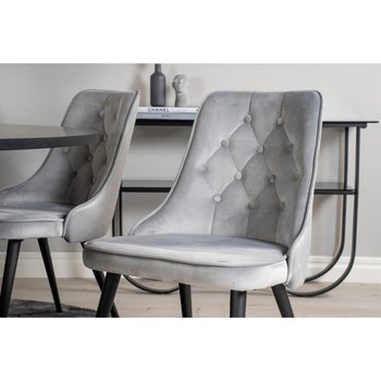 Venture Home Krzesła Velvet Deluxe, 2 szt., aksamit, jasnoszaro-czarne - Venture Home