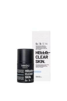 Veoli Botanica, HELLO CLEAR SKIN Szerokopasmowy lekki krem ochronny przeciw fotostarzeniu z prebiotykami 0,5% i wąkrotą azjatycką 1% SPF 50+, UVA, UVB, PA++++, HEV/IR - VEOLI BOTANICA