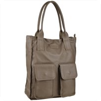 VERA PELLE Duża brąz taupe torebka włoska shopper bag skóra naturalna Vera Pelle