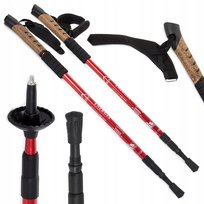 VERK GROUP, Kije Nordic Walking regulowane, czerwony, 64-135, cm VERK GROUP