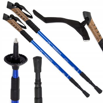 VERK GROUP, Kije Nordic Walking regulowane, niebieski, 64-135, cm - VERK GROUP