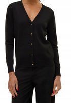 VERO MODA CZARNY KLASYCZNY SWETER NA GUZIKI Z DEKOLTEM V M 2J9A VERO MODA