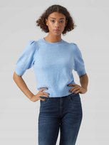VERO MODA KRÓTKI SWETER Z PUFIASTYMI RĘKAWAMI NIEBIESKI m 7BA VERO MODA