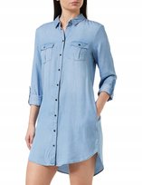 VERO MODA SUKIENKA DAMSKA NIEBIESKA Z ZATRZASKAMI MINI XXL 7AA VERO MODA