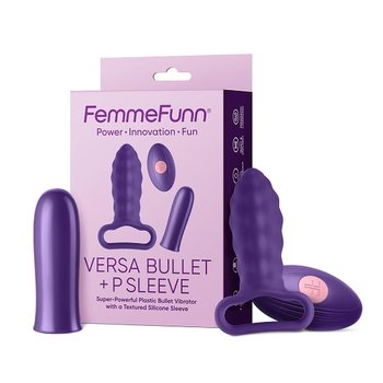 Versa Bullet With P Sleeve, Wibrator z nakładką, fioletowy - FemmeFunn