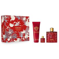 Versace Eros Flame zestaw woda perfumowana spray 100ml + żel pod prysznic 150ml + miniatura wody perfumowanej 5ml