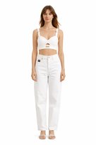 VERSACE JEANS COUTURE BIAŁY TOP NA RAMIĄCZKACH Z WYCIĘCIEM 38 1I1F Versace Jeans Couture
