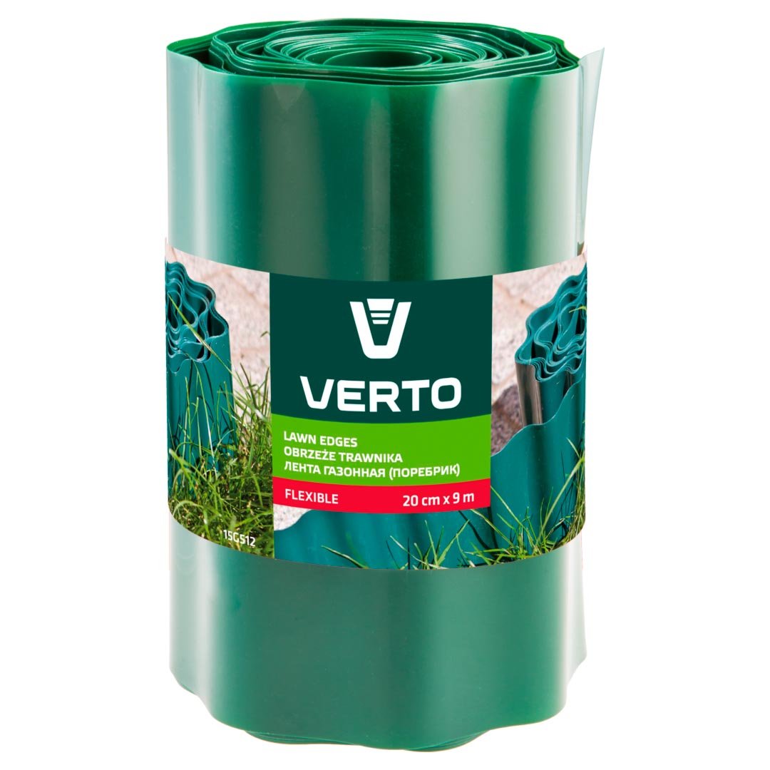 VERTO, Obrzeże do trawników 20 cm x 9 m, zielone, 15G512