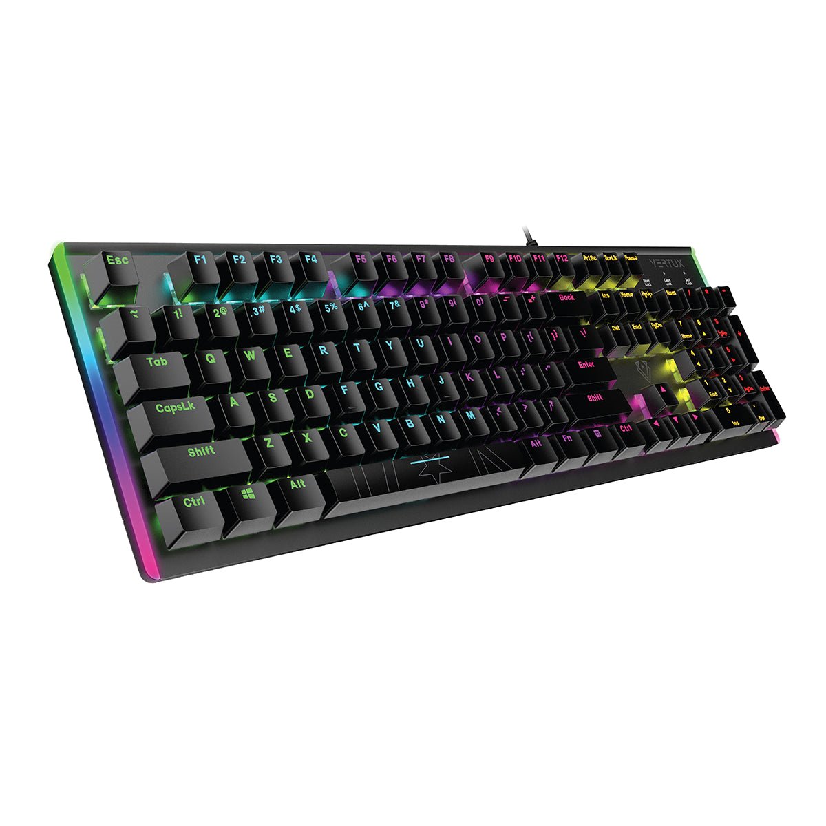 Vertux Klawiatura Mechaniczna anti-ghosting MECH COMANDO QWERTY RGB ...