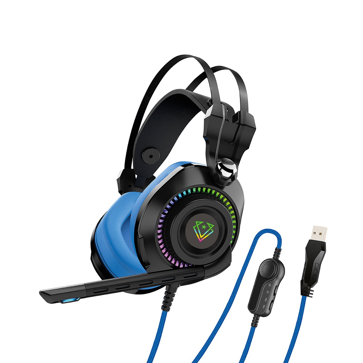 Vertux Słuchawki Audiophile 50mmWokółuszne Bogota Niebieskie 3,5mm RGB ...
