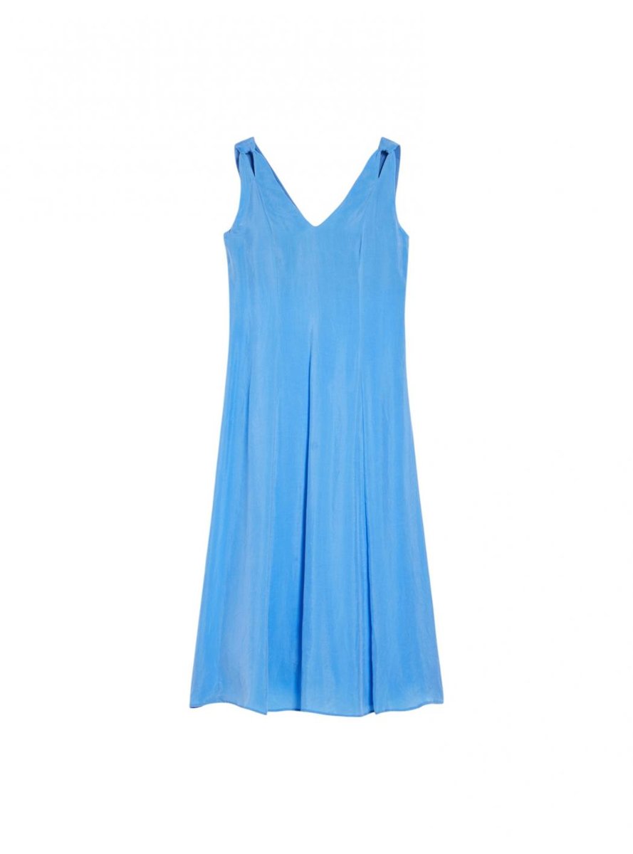 Abito Donna Verde In Crepe Leggero - Vestito Midi Con Maniche Lunghe, Scollo Rotondo E Fiocco, Vestibilità Regolare
