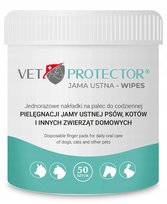 Vet Protector Jama Ustna Wipes 50szt Nakładki na palec do czyszczenia zębów inna (Inny)