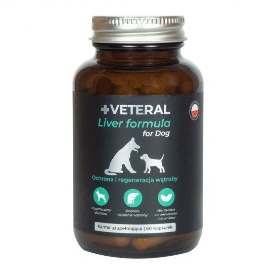 Фото - Ліки й вітаміни Formula VETERAL Liver  for Dog 60 kapsułek 