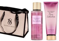 Victoria Secret Pure Seduction zestaw mgiełka balsam torebka prezentowa