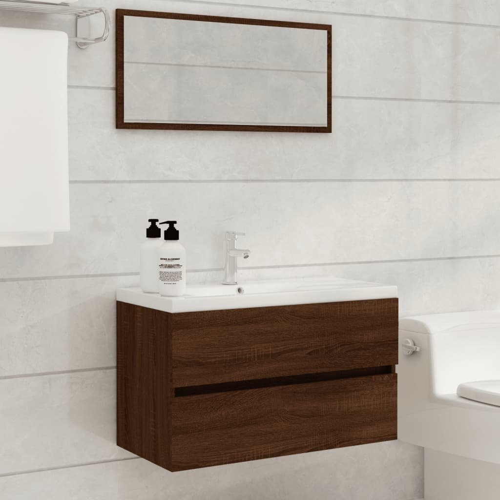 Zdjęcia - Zestaw mebli VidaXL 2-częściowy  łazienkowych, brązowy dąb 