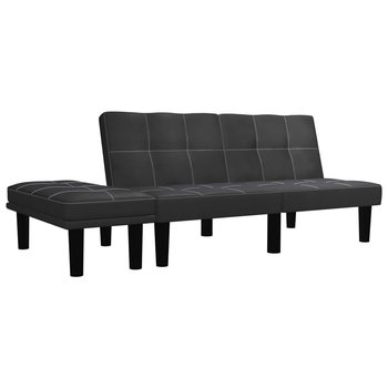 vidaXL 2-osobowa sofa, czarna, sztuczna skóra - vidaXL