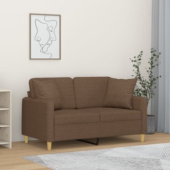 vidaXL 2-osobowa sofa z poduszkami, brązowa, 120 cm, tkanina - vidaXL