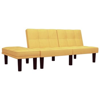 vidaXL 2-osobowa sofa, żółta, tapicerowana tkaniną - vidaXL