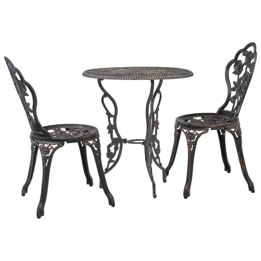 vidaXL 3-cz. zestaw mebli bistro ze stopu aluminium