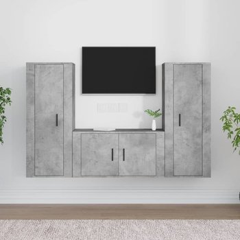 vidaXL 3-częściowy zestaw szafek telewizyjnych, szarość betonu - vidaXL