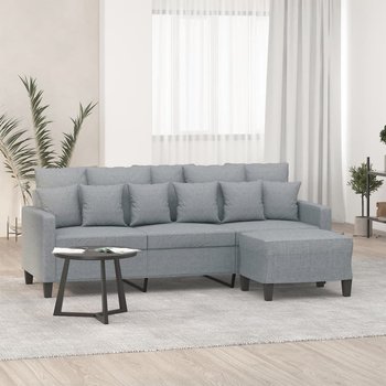 vidaXL 3-osobowa sofa z podnóżkiem, jasnoszara, 180 cm, tkaniną - vidaXL