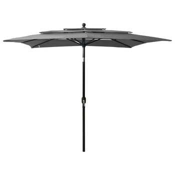 vidaXL 3-poziomowy parasol na aluminiowym słupku, antracyt, 2,5x2,5 m - vidaXL