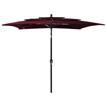 vidaXL 3-poziomowy parasol na aluminiowym słupku, bordowy, 2,5x2,5 m - vidaXL