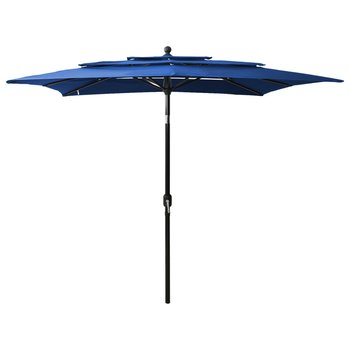 vidaXL 3-poziomowy parasol na aluminiowym słupku, lazurowy, 2,5x2,5 m - vidaXL