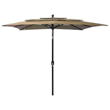 vidaXL 3-poziomowy parasol na aluminiowym słupku, taupe, 2,5x2,5 m - vidaXL