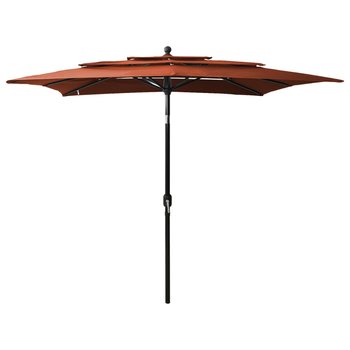 vidaXL 3-poziomowy parasol na aluminiowym słupku, terakotowy 2,5x2,5 m - vidaXL