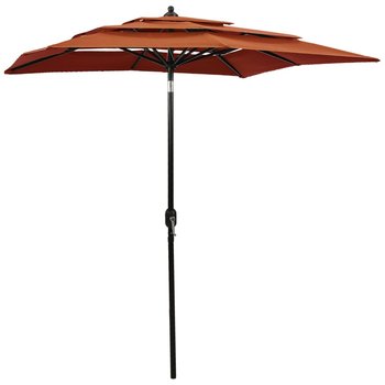 vidaXL 3-poziomowy parasol na aluminiowym słupku, terakotowy, 2x2 m - vidaXL