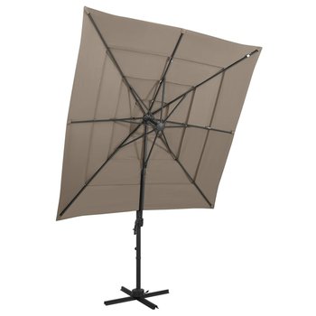 vidaXL, 4-poziomowy parasol na aluminiowym słupku, taupe, 250x250 cm - vidaXL