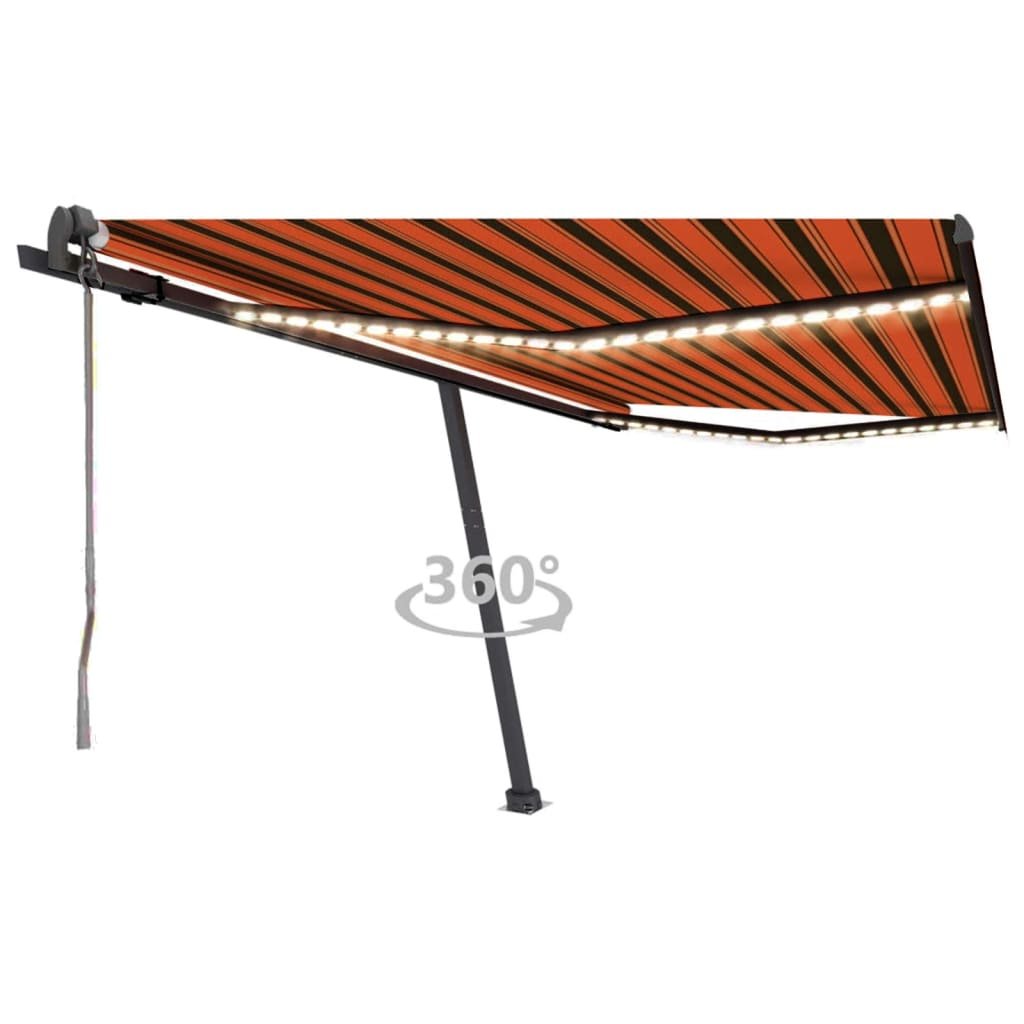 Zdjęcia - Parasol plażowy VidaXL Automatycznie Zwijana Markiza, Led I Czujnik Wiatru, 450X350 Cm 