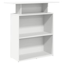 VidaXL Biurko Recepcyjne Białe 100x40x104 cm Z Półką Do Recepcji, Biura, Hotelu I Gabinetu