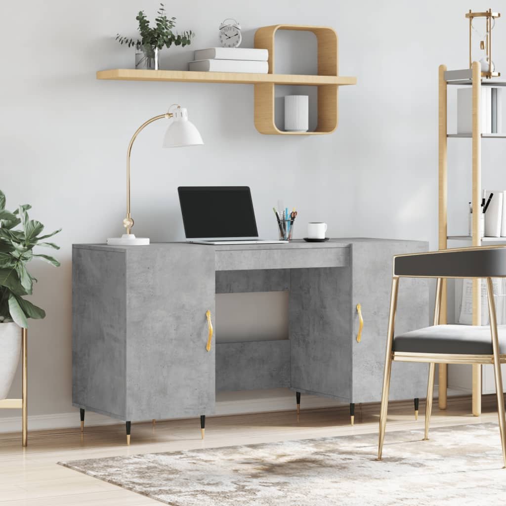 Фото - Офісний стіл VidaXL Biurko, szarość betonu, 140x50x75 cm, materiał drewnopochodny 