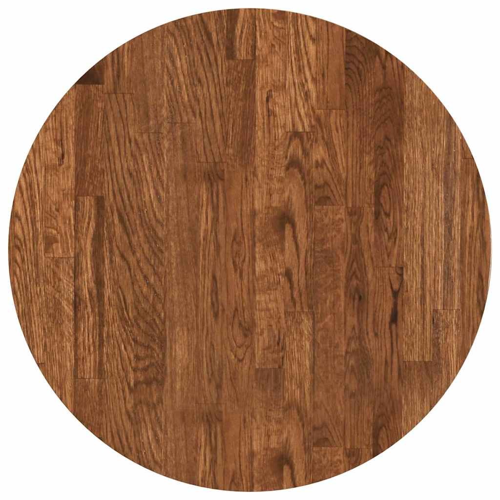 vidaXL Blat stołu ciemnobrązowy Ø 50 x 2.5 cm Solidne drewno dębowe ...