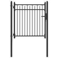 vidaXL Brama ogrodzeniowa HORST 100 x 100 cm Metal Czarny Zamykane vidaXL