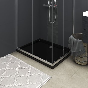 vidaXL, Brodzik prysznicowy, prostokątny, czarny, ABS, 80x100 cm - vidaXL
