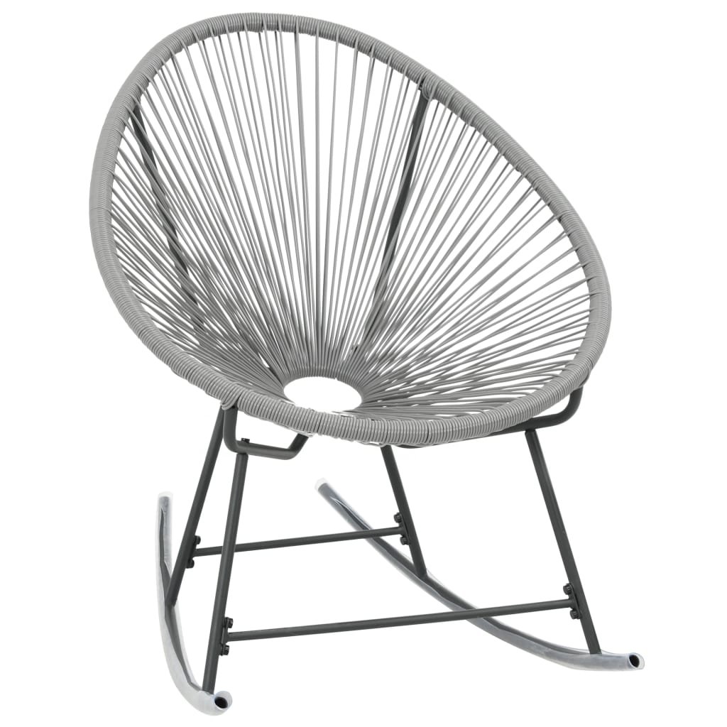 vidaXL Bujane krzesło ogrodowe, szare, rattan PE