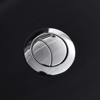 vidaXL Ceramiczna toaleta ze spłuczką, okrągła, odpływ pionowy, czarna - vidaXL