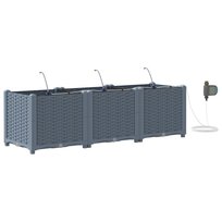 vidaXL Donica Ogrodowa Jasnoszara Plastik 120 x 40 x 37.5 cm Doniczki