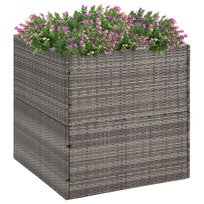 vidaXL Donica ogrodowa, szara, 80x80x80 cm, rattan PE!